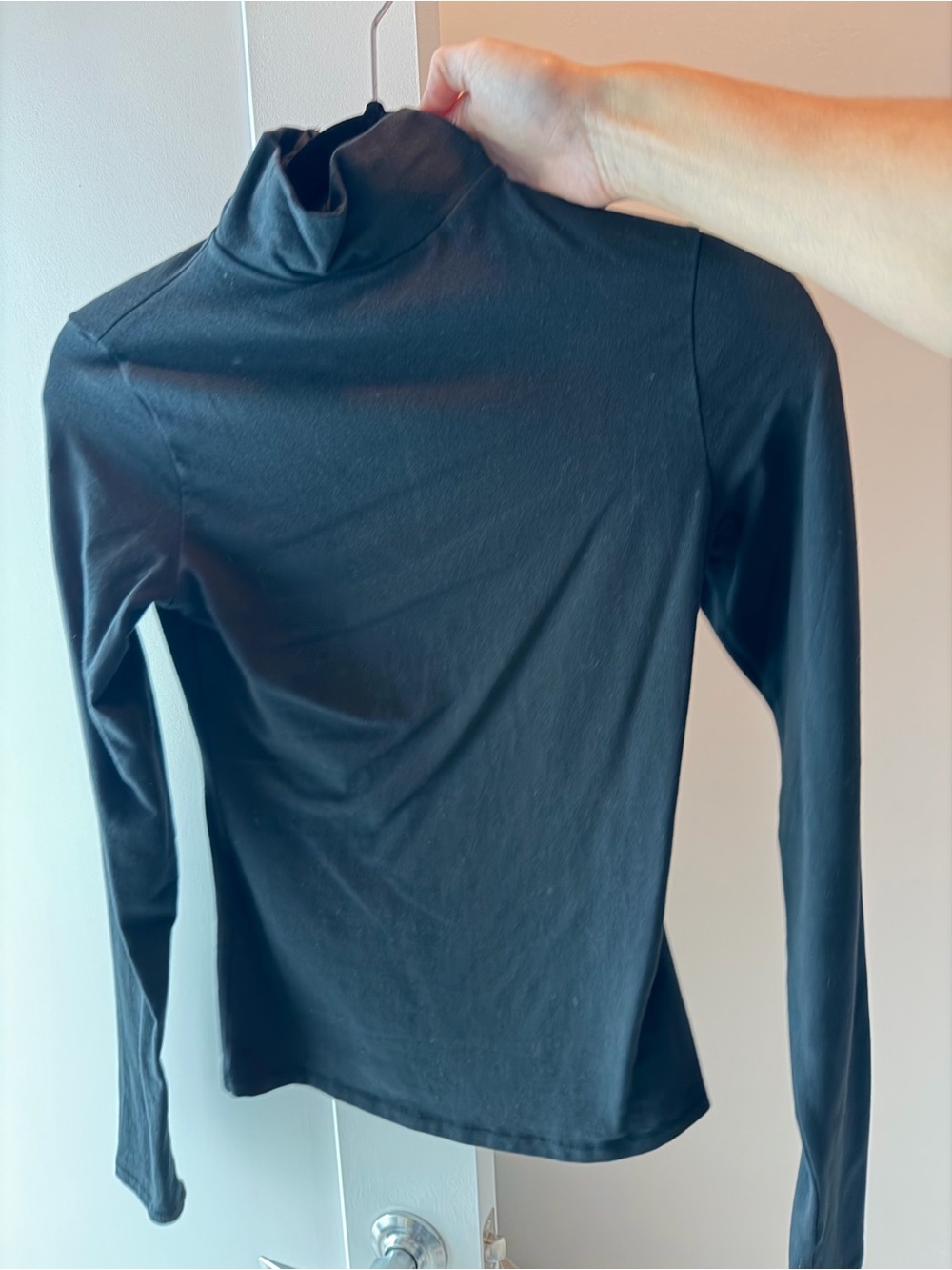 Skims black long sleeve high neck top